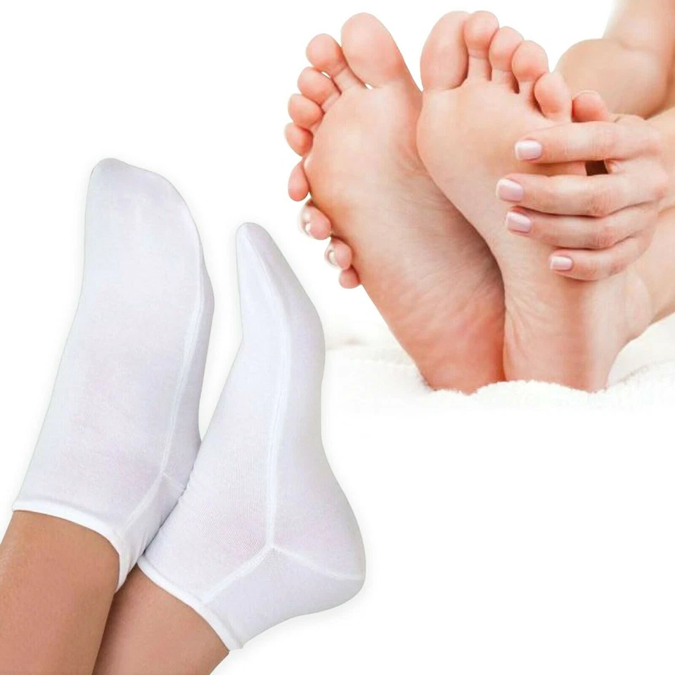 STRETCHY COTTON MOISTURISING SOCKS Overnight Treatment Dry/Hard Feet Foot Repair - Image 2 of 4