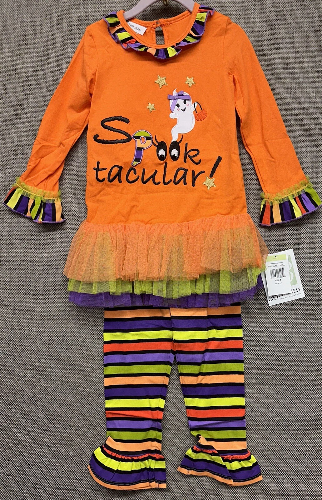 NEW BNWT Bonnie Jean Baby Halloween Outfit Clothes Spooktacular Ghost Size 4
Opens in a new window o