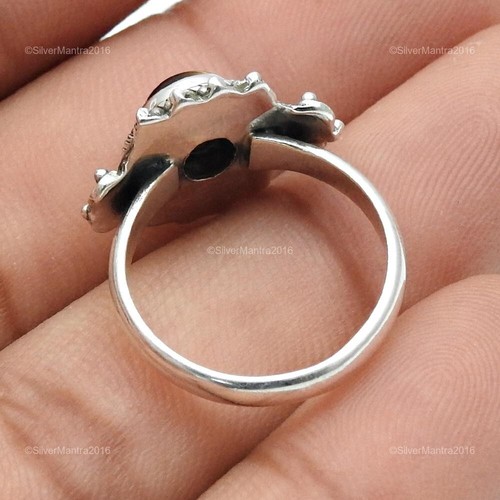 Solid Sterling Silver Oval Tiger Eye Gemstone Handcrafted Statement Bezel Ring - Picture 5 of 7