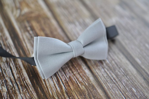 Boy Teenage 100% Cotton Silver Grey Bow Tie Bowtie Party Wedding 7-14 Years Old - Picture 4 of 6