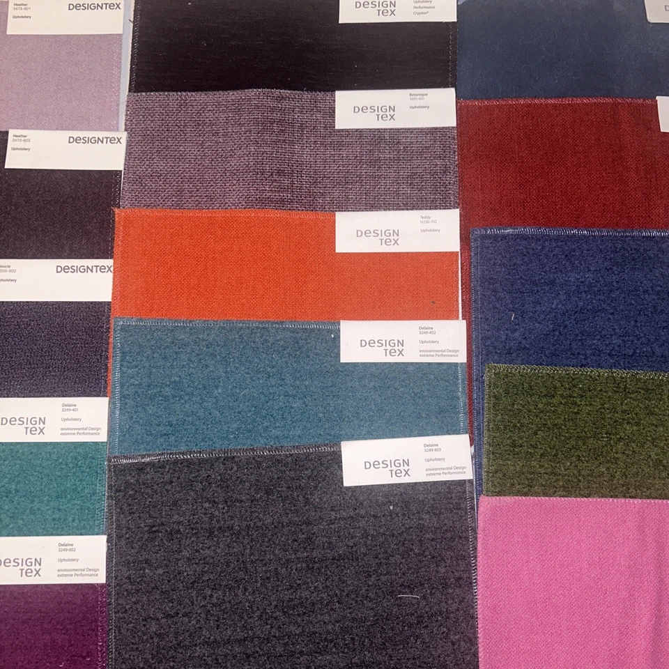 DESIGN TEX Designer Interior Upholstery Samples 15 Swatches Performance Velvet - Image 3 of 4