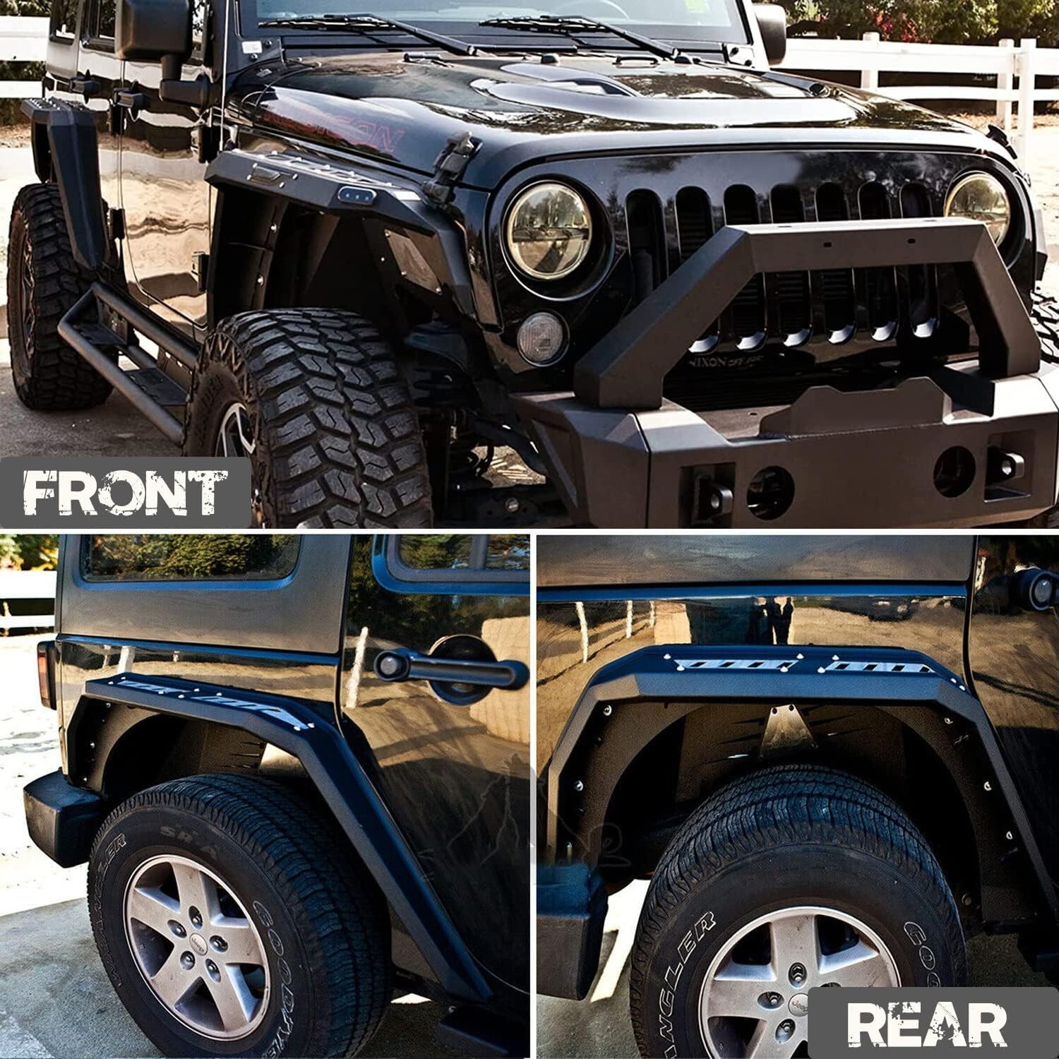 2007-2018 Front+Rear Fender Flares For Jeep Wrangler JK Unlimited 4WD 2WD Steel