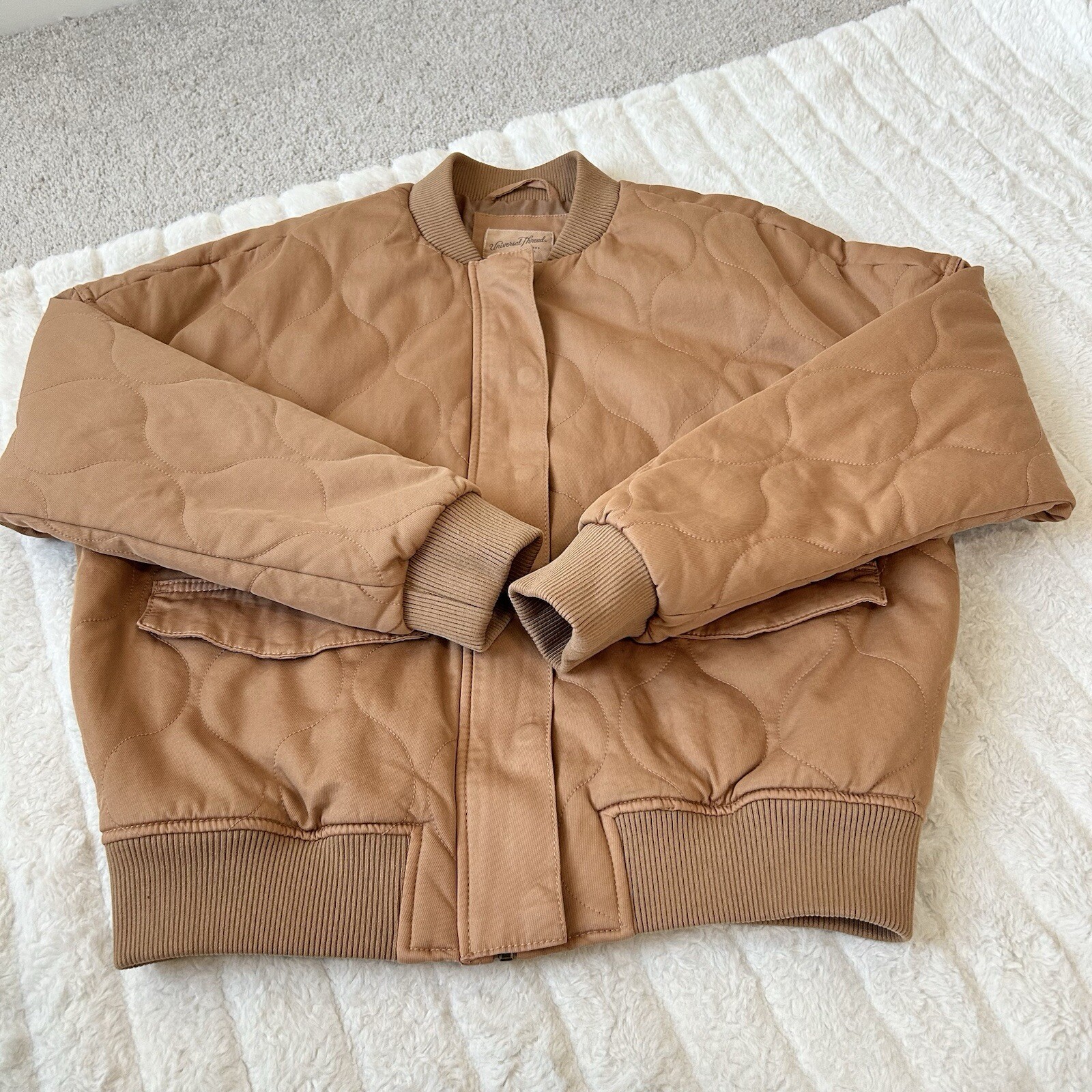 Universal Thread Tan Quilted Utility Jacket Women… - image 8