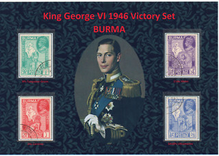 KGVI NICE DISPLAY OF KING GEORGE VI 1946 VICTORY SET BURMA USED VFU #2