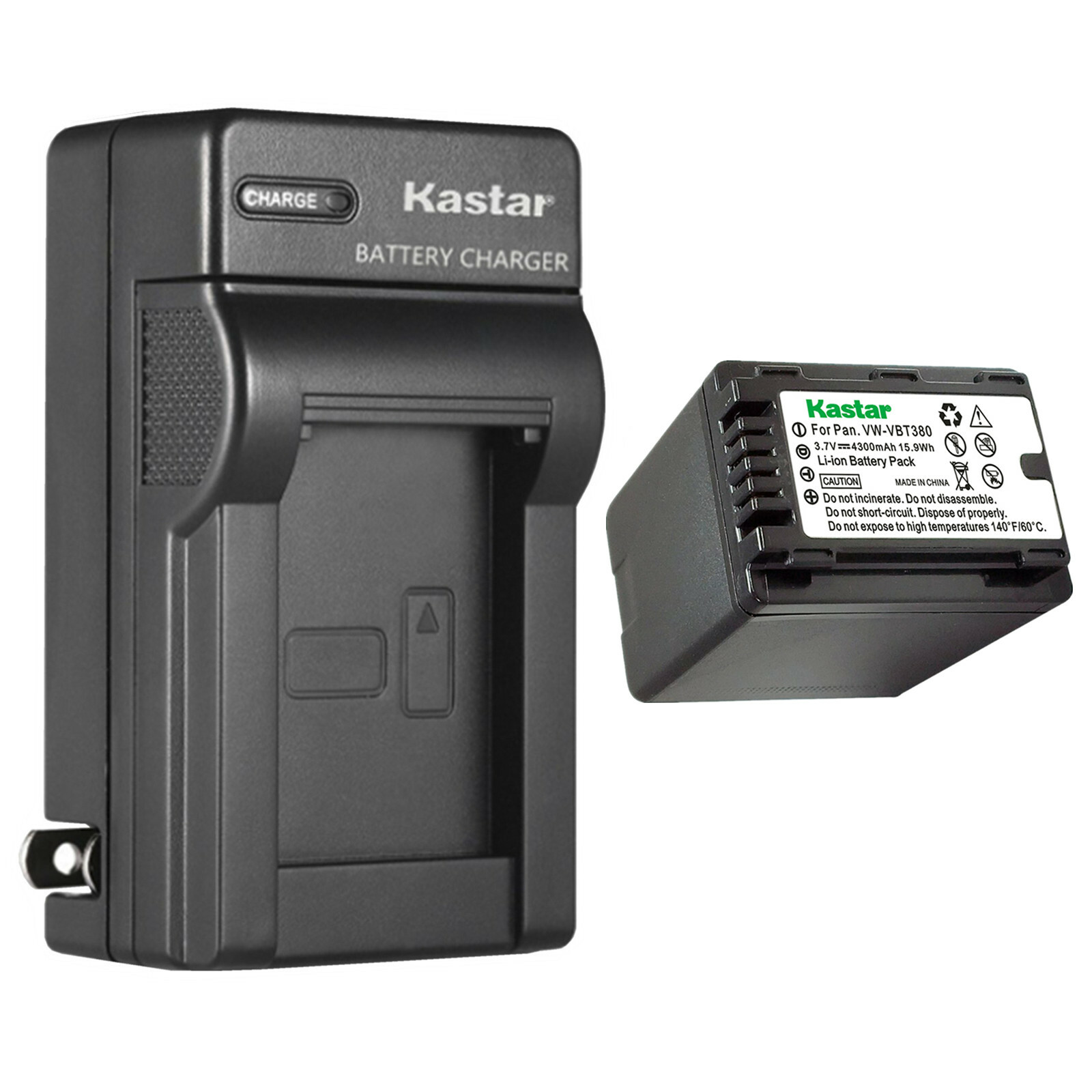 Kastar Battery AC Wall Charger for VW-VBT380 & Panasonic HC-