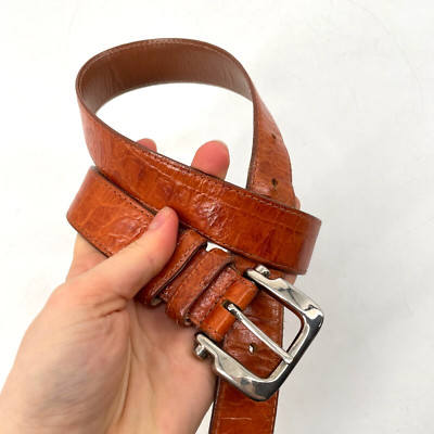 Cipriani women Medium Genuine real Italian Alligator Calfskin Belts brown buckle