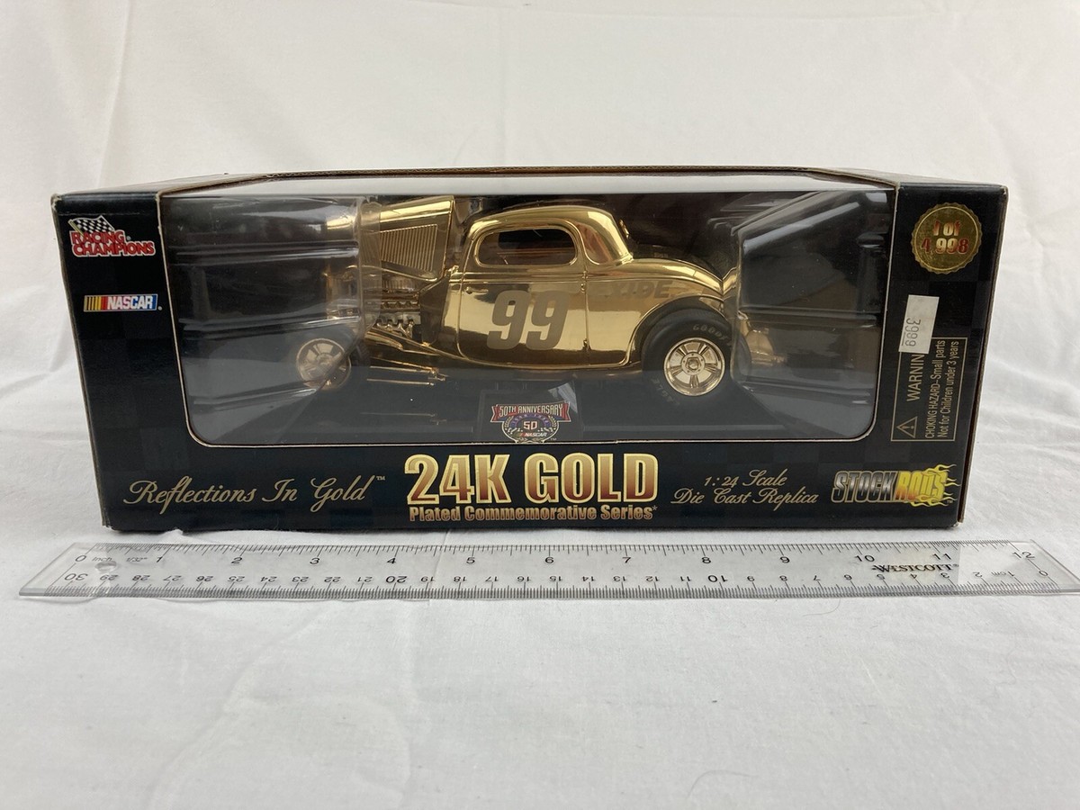 Racing Champions 1/24 50th NASCAR Stock Rods 24k Gold Plated