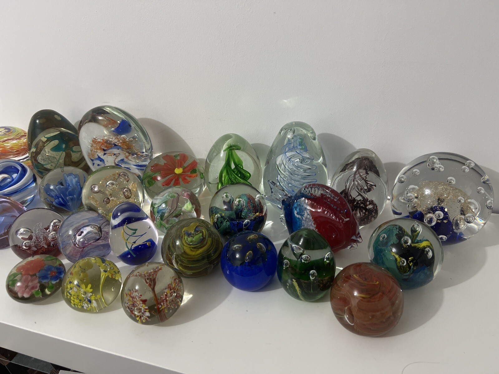 Large Collection Of Glass Paperweights eBay