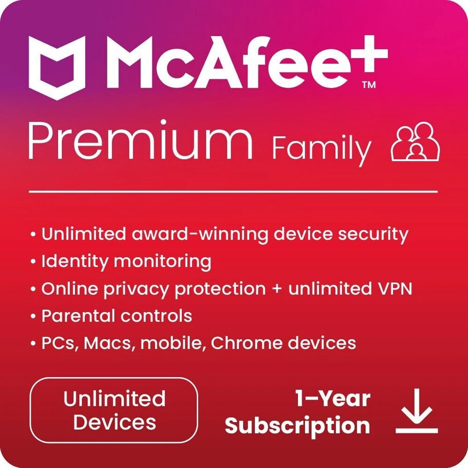McAfee Premium Plus 2025 Family - Unlimited Devices 1 Year - Same Day Email - Image 2 of 4