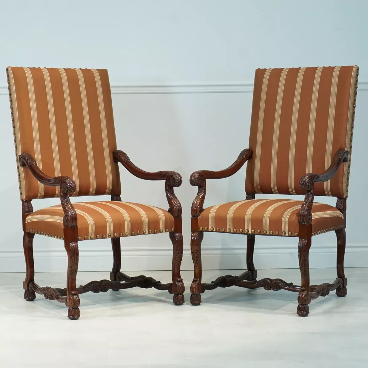Striped fabric chairs sale