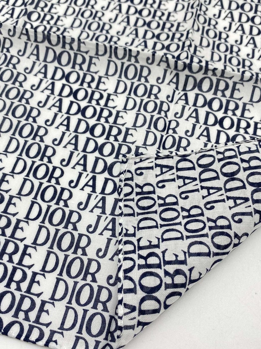Dior トロッター スカーフ テキスト バンダナ 7933 Christian Dior Dior Trotter Scarf Text White×Black Bandana