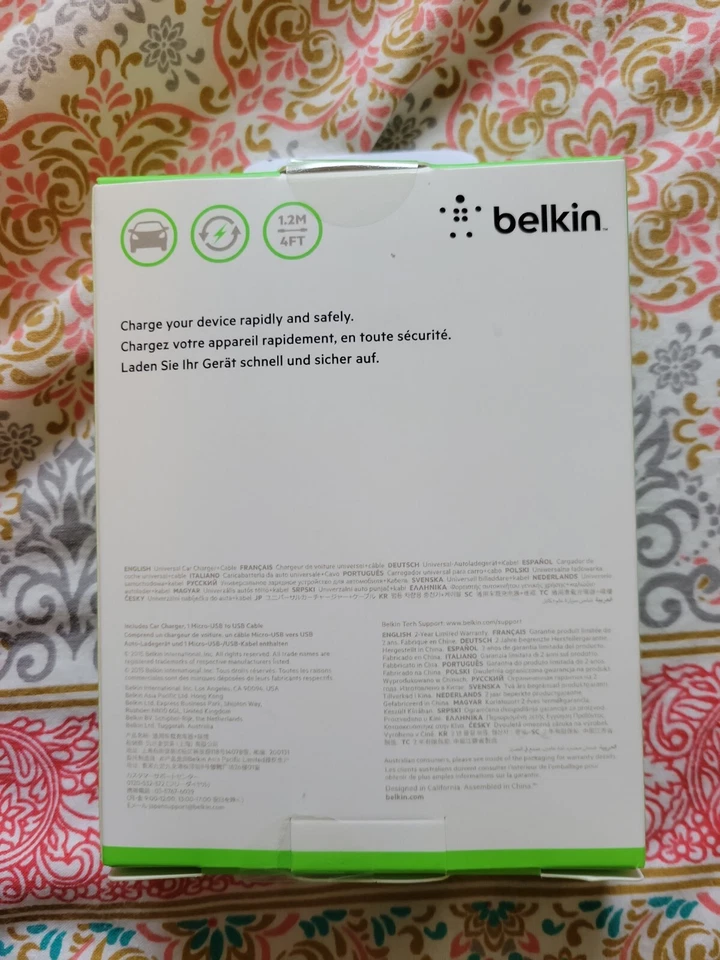 BELKIN UNIVERSAL CAR CHARGER W MICRO USB SAMSUNG/KINDLE/LG/ NOKIA/HTC/BLACKBERRY - Image 2 of 4