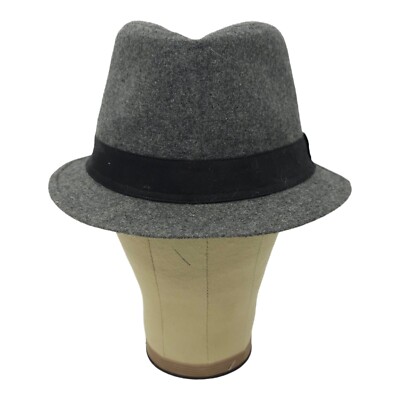 Levis Wool Blend Fedora Hat Size S/M Gray Black Band