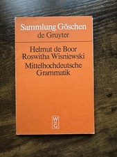 Mittelhochdeutsche Grammatik. / Sammlung Göschen ; 2209 Boor, Helmut de und Rosw