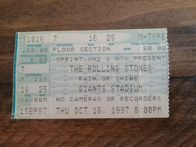 Rolling Stones Ticket Stub Oct 16, 1997 Giants Stadium | eBay