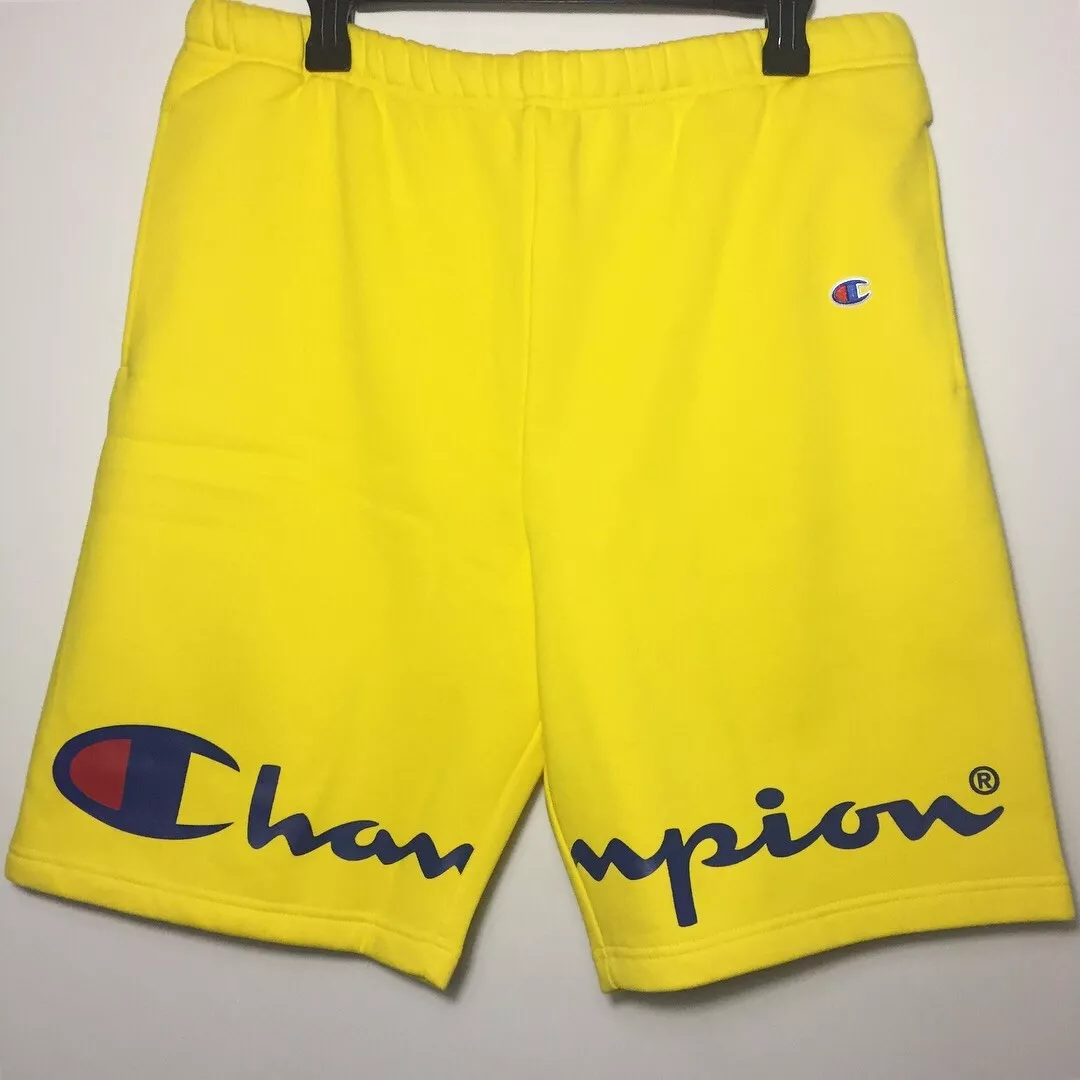 100% Authentic Supreme Champion Sweatshort Yellow Blue Size Large L SS18 |