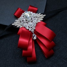 Hommes Mariage Strass Noeud Cravate Scène Performance Host Sparkle Accessoires