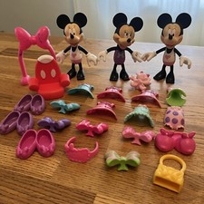 Disney Minnie Mouse Daisy Snap N Style Bow-Tique Dress Up Dolls Lot Mattel Car