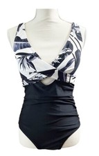 NWT Floral Crisscross wrapped tie one piece swimsuit bathing suit size medium