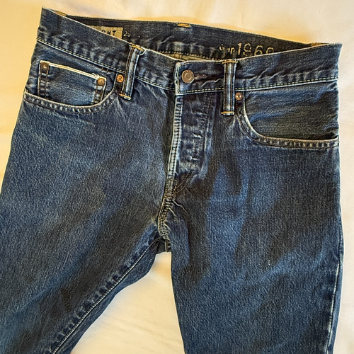 GAP 1969 SELVEDGE JEANS HERREN 29x30 KNOPFLEISTE GERADE DUNKEL VERSTECKTE NIETEN 30"x30" - Bild 5 von 23