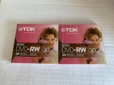 TDK Mini DVD-RW 30Min Dvd-rw14rga New Unopened Sealed Lot of 2