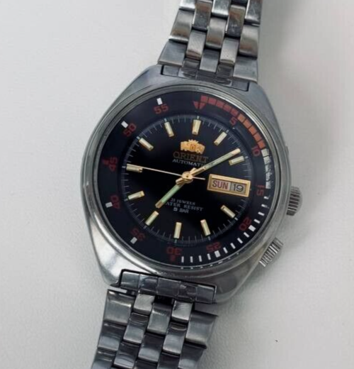 ORIENT 5 BAR 21 JEWELS BLACK AUTOMATIC JAPANESE WATCH 469ED8 ORIENT 5 BAR 21 JEWELS BLACK AUTOMATIC JAPANESE WATCH 469ED8