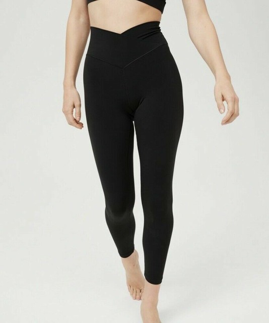 high waisted crossover leggings black