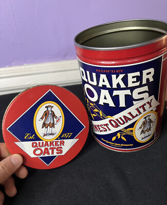 Quaker Oats Tin Canister ~ Finest Quality Recipes ~ Vintage 1992 Limited Edition