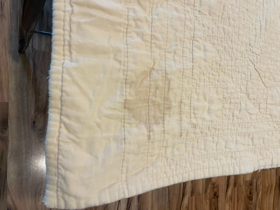 Vintage Starburst Pattern Cheater Quilt Farmhouse Patchwork  41x70in (A5) - Image 3 of 4