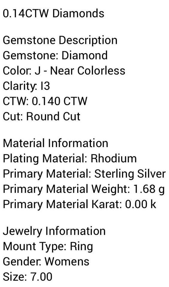 HERMOSO ANILLO DE DISEÑADOR PARA MUJER ORO BLANCO RODIO PLATA ESTERLINA SÓLIDA TALLA 7 Foto 4 de 4