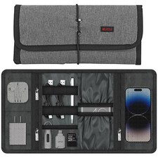 Vinsani Roll Up Accessories Universal Electronics Essentials Travel Organiser 