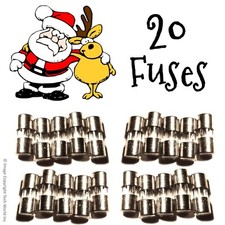 20 Christmas Mini Light Strings Replacement Glass Fuses 3A 3 Amp 110V 125V 20pcs