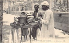 Egypt - Egyptian Types and Scenes - A street restaurant - Publ. Levy L.L. 87