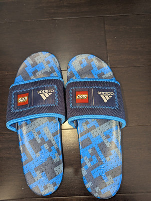 New Adidas Adilette Comfort X Lego  Slides Navy Blue Rush Men 11 GW0823