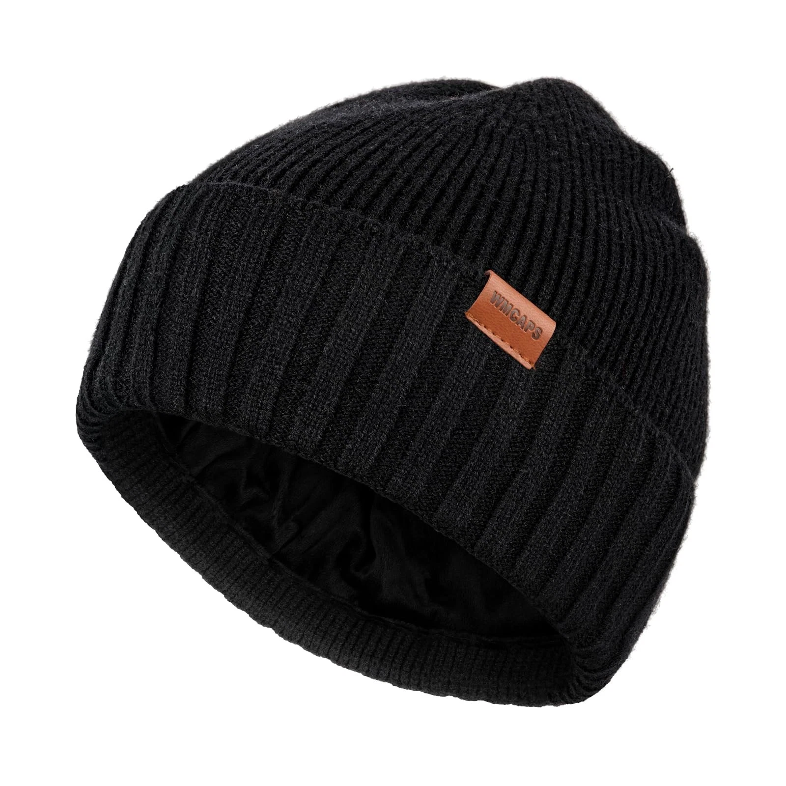 Fleece Lined Beanie, Knitted, Men, Women, Winter, Stocking Cap, Soft, Warm, Ski