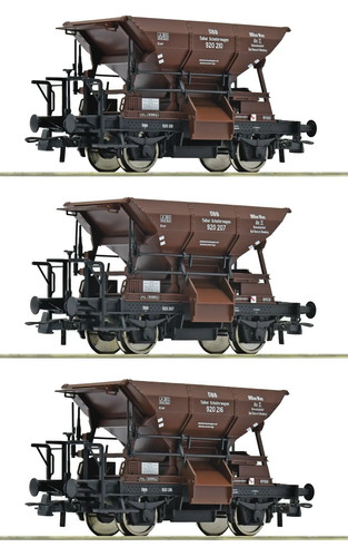 ROCO Set de 3x Wagons-trémies à ballast Talbot, OBB ép. IV - HO 1/87 - ROCO 6600 | Zustand: Neuf