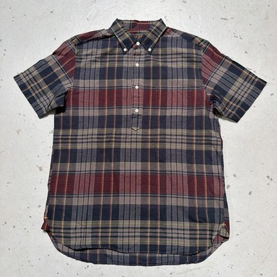 Beams Plus Pullover Indian Madras Flannel Plaid Work Button Shirt Made Japan M