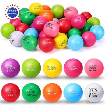 Stress Balls Foam 100 Pcs Colorful Inspirational Quotes Bulk Squeeze Toys Sotiff