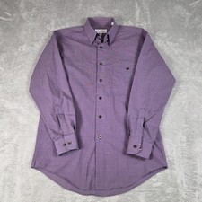Vintage Yves Saint Laurent Dress Shirt Mens 14.5 32-33 S Purple Micro Check YSL
