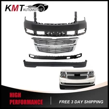 Front Bumper Cover Grille Kit Chrome Primed For 2015-2020 Chevy Suburban Tahoe