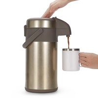 Thermoskanne Edelstahl Pumpkanne Isolierkanne Kaffee Tee Doppelwandig 4,0 Liter