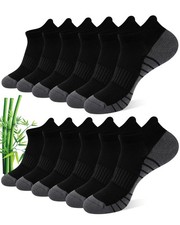 Ankle Socks for Men, Bamboo Rayon Socks with Arch Support for Running Athleti...