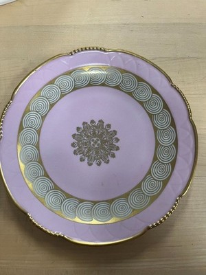 Mitterteich Bavaria Porcelain Lilac Plate Gold Trim 7.5 inch