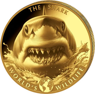Kongo 100 Francs 2026 World´s Wildlife (8.) Hai Shark 1 Oz Gold 999 ST/BU
