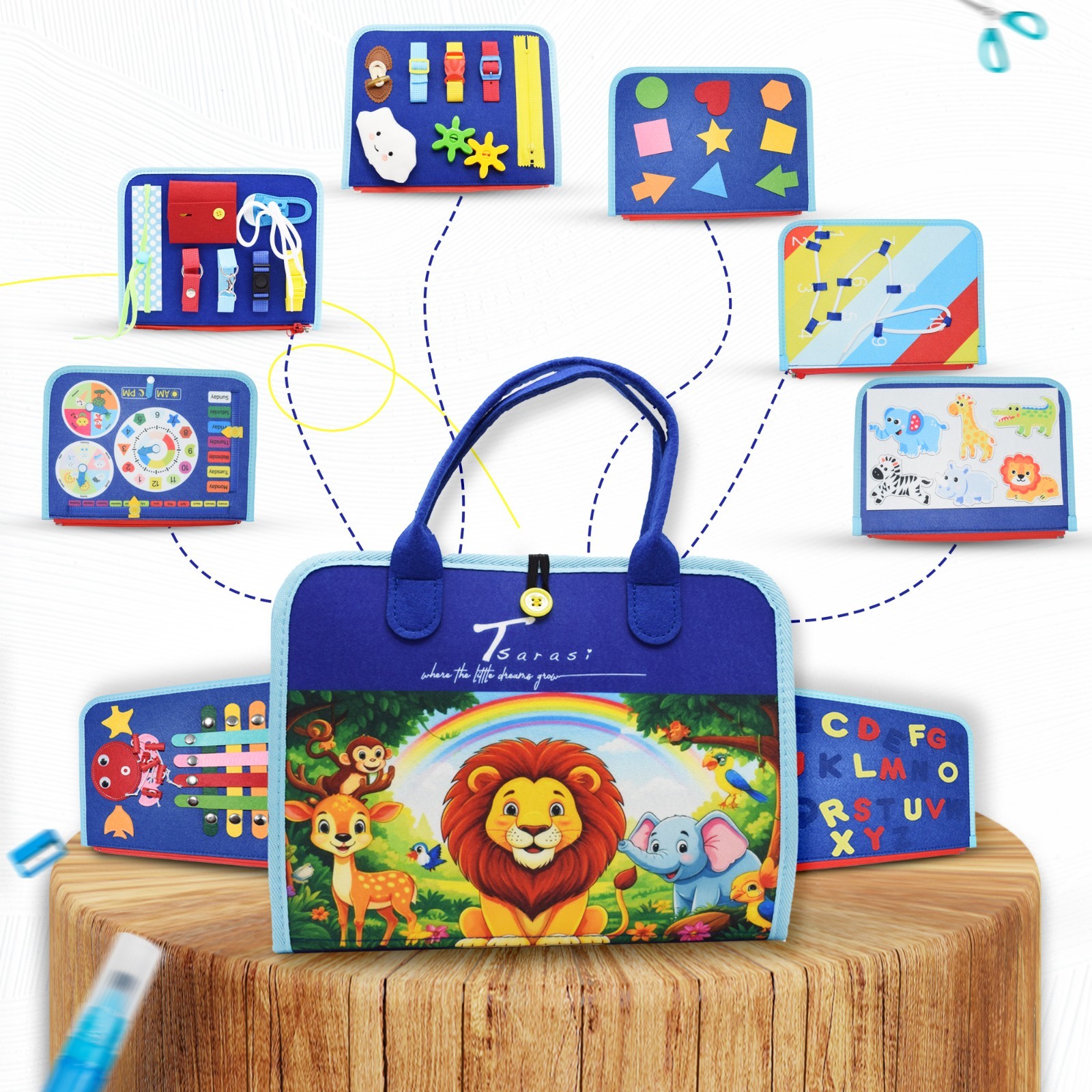 Montessori Busy Board Toddler Sensory Activity Toy Fine Motor Skills