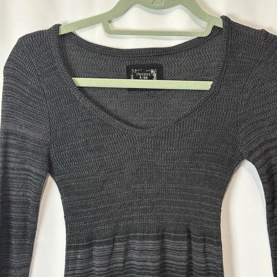 Top túnica babydoll gris negro Decree Y2K manga larga talla pequeña hada grunge coqueta Foto 2 de 4