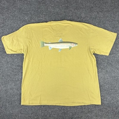 入手困難【Patagonia】World Trout Slurp Tee Patagonia World Trout T Shirt Mens XL Green Steelhead Short Sleeve