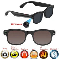 2025 Classic AI Smart Glasses 8MP Camera Waterproof Bluetooth Call Playing