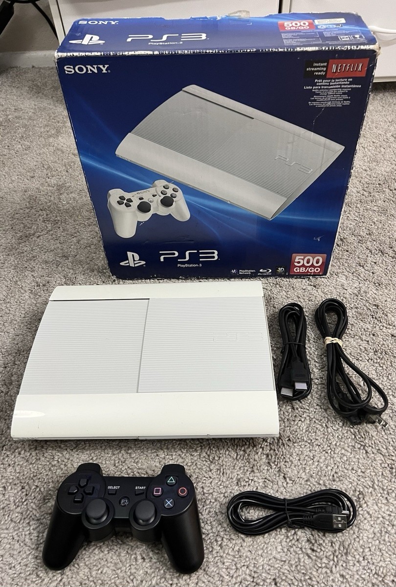 Sony PlayStation 3 PS3 Super Slim 500GB Console White In Box CECH