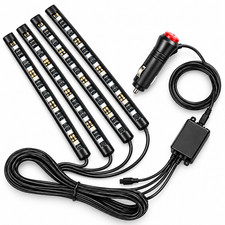 72 Led Rgb Car Interior Lights Music Sync Bluetooth Usb Ambient Light Strip Kit